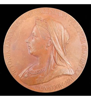 Queen Victoria Bronze Medal. Measures approx. 2.25" diameter. 
Please copy and paste the URL 
