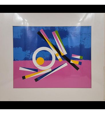 American Jon Henry 1916-90 Acrylic Painting Titled "Prism Series #39" Dated 1989. ***RELISTED 