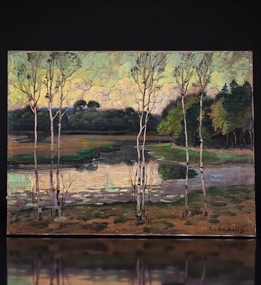 American Harold Harrington Betts 1881-1951 landscape Painting Signed Unframed. Measures 27" X 