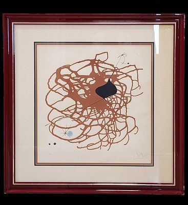 Original Lithograph Limited Edition Titled "BEATS" Signed Miro With COA Well Framed. Original 