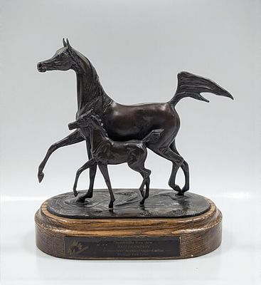 2004 Canadian National Arabian Horse Championship Mother & Mare Bronze Sculpture by Jill Mckinney. 