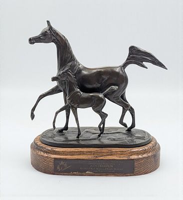 2005 Canadian National Arabian Horse Championship Mother & Mare Bronze Sculpture by Jill Mckinney. 