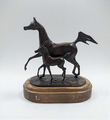 Unmarked Canadian National Arabian Horse Championship Mother/Mare Bronze Sculpture by Jill 