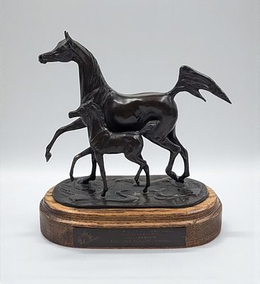 2005 Canadian National Arabian Horse Championship Mother & Mare Bronze Sculpture by Jill Mckinney. 