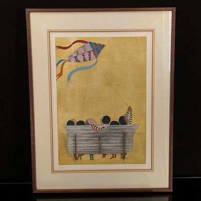 Pencil Signed Graciela Rodo Boulanger Limited Ed. 27/150 Lithograph "Los Domingos Julieta Baloon". 