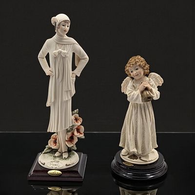 Giuseppe Armani Figurines: "Poppy" 1246F And "Cherub With Bell" 722F With Boxes. Boxes measure 