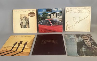 A Collection of Six Vintage LP Vinyl Records, including Paul Simon, Carpenters, Roy Orbison 