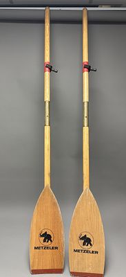 A Pair of Metzeler Vintage Breakdown Wooden Oars