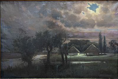 Вучичевич-Сибирский В.Д.(1869–1919) Украинская ночь. Холст, масло. 60х90 см. Оформлена в раму. 