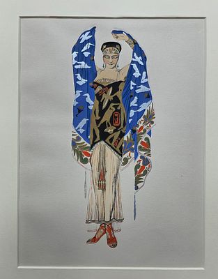 Бакст Л.С.(1866-1924) Эскиз костюма. Бумага, пушуар. 29х21,5 см. Консультация В.С. Силаева. 