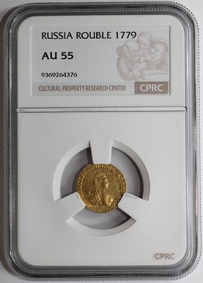 Рубль 1779 года в слабе CPRC AU55. Золото. CONCATENATE(A1157,"!",#REF!)