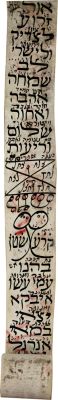 קמיע על קלף – לשלום בית – המאה ה – 20
. קמיע כתוב על קלף, דיו שחור. נכתב לשלום בית ומציאת חן. עם 