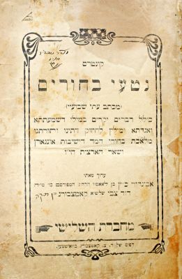 חמשה חלקים כתב העת התורני "נטעי בחורים" – רבי אביגדור קצבורג – הונגריה, תרס"ו -תר"ע. חמשה כרכים 