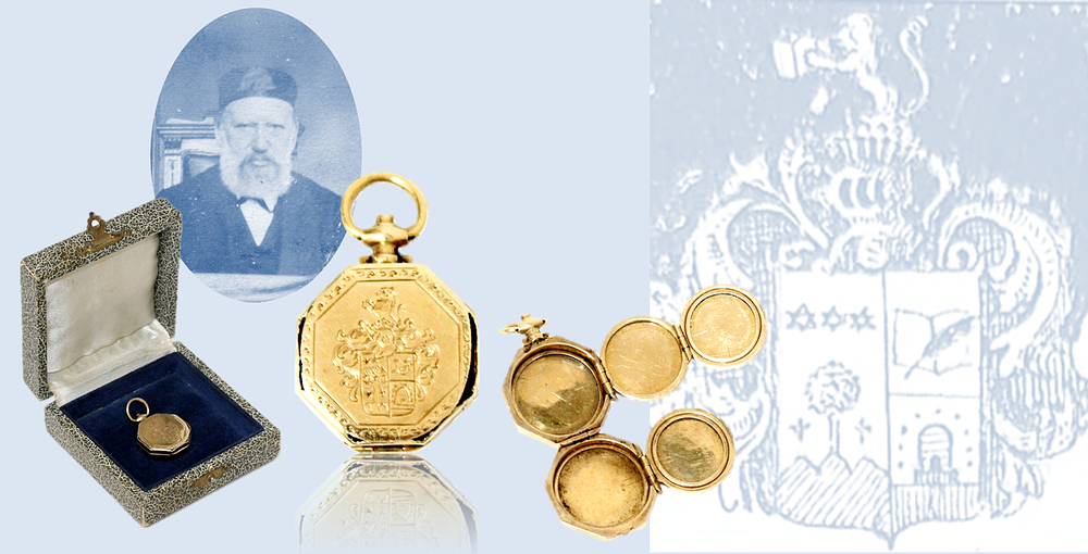 תליון זהב – עם סמל תואר האצולה למשפחת פרוידיגר אשר ניתן על ידי הקיסר פרנץ יוזף – בודפשט, תחילת 