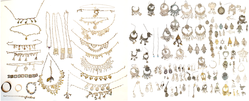 אוסף ענק ונדיר של מאות תכשיטי כסף ממשפחה יהודית – [תוניס], תחילת המאה ה – 20
. אוסף ענק של מאות 