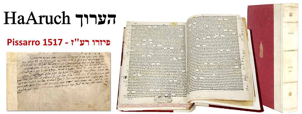 ספר הערוך – פיזרו, רע"ז – דפוס גרשם שונצינו – רישומים מטורקיה במאה ה - 16
. ספר הערוך. ביאור 