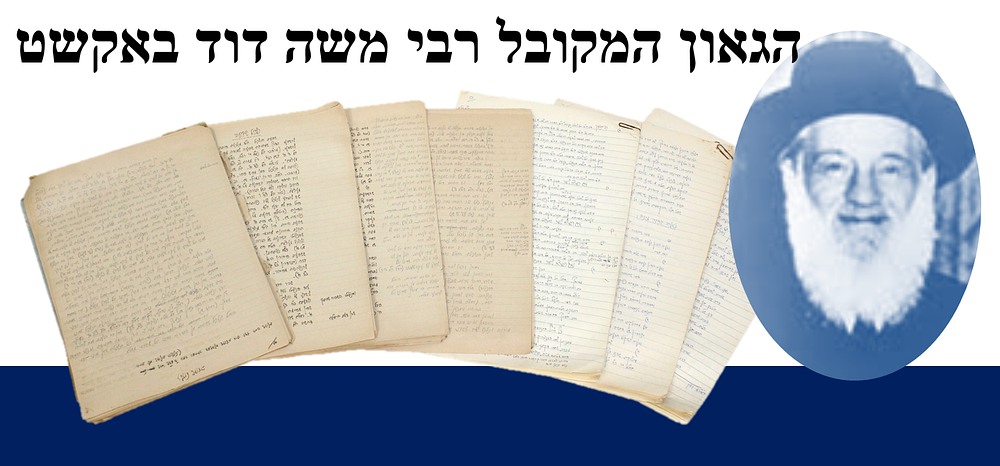 חידושי סוגיות בגאונות מפליאה בכתב יד הגאון המקובל רבי משה דוד באקשט מיסד מכון 'הרי פישל'
. חידושי 