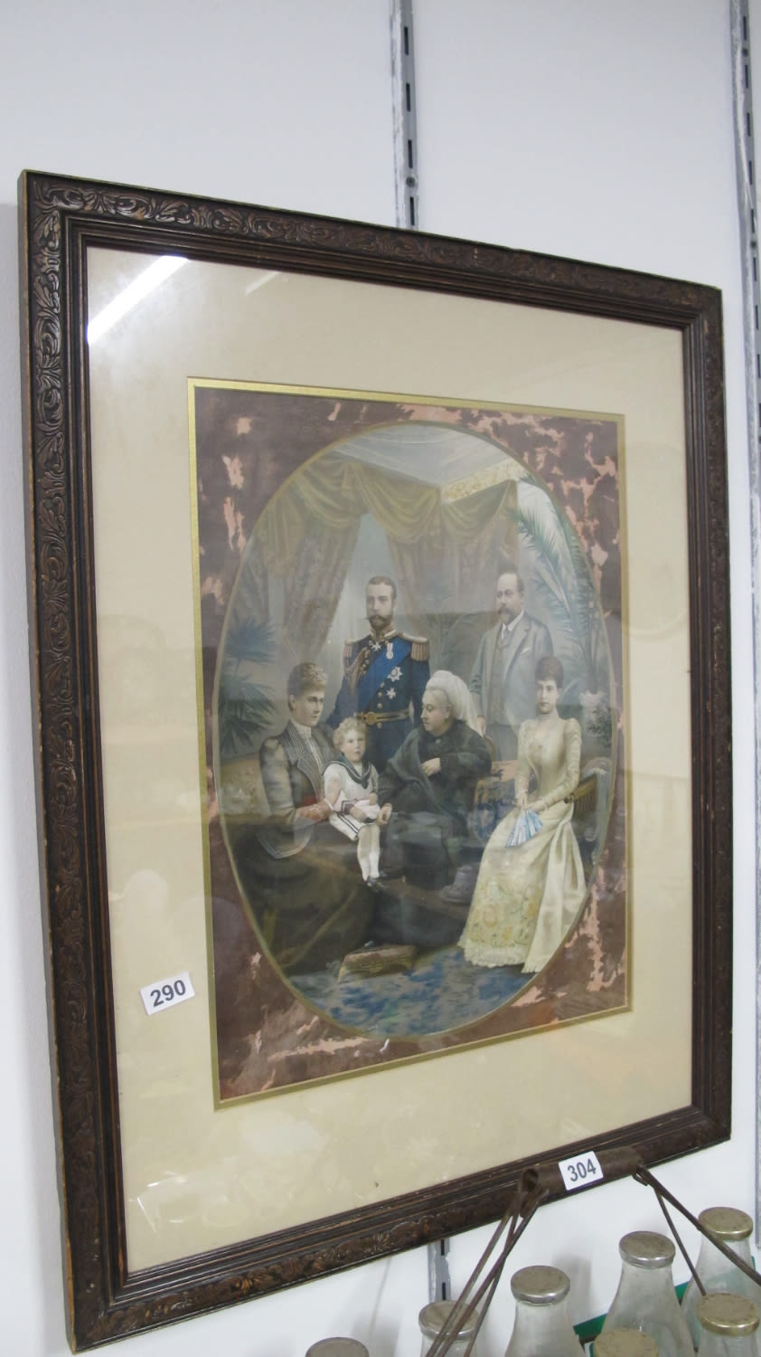 Lot 290: Vintage large wood framed picture of the Royal...