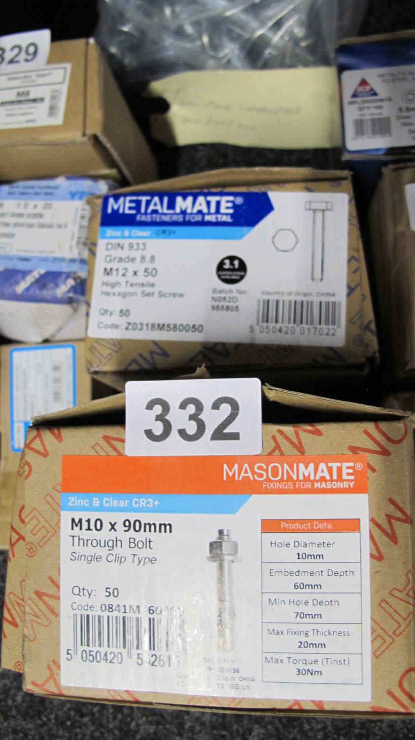 Lot 332: 2 x various BNIB various bolts