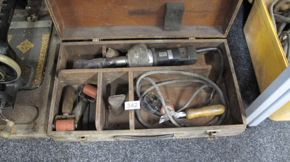 Lot 342: vintage tool to repair HGV curtains and the...