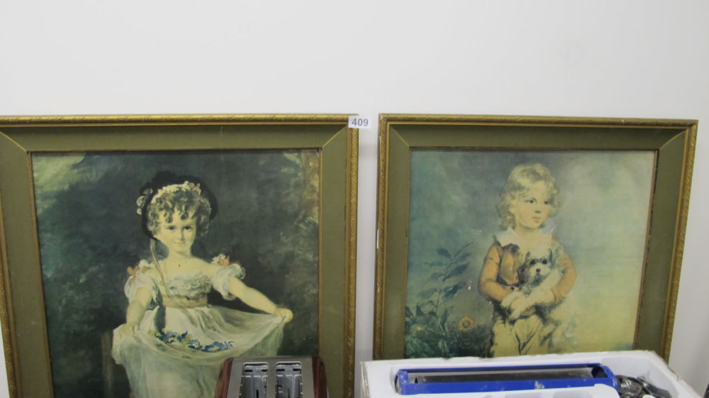 Lot 409: pair of large vintage pictures