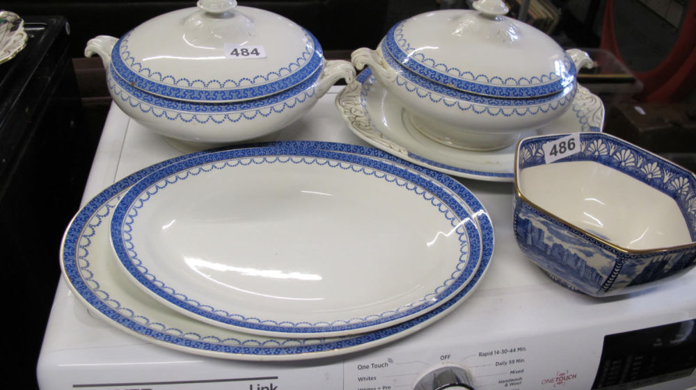 Lot 484: various platters and matching serving terrines