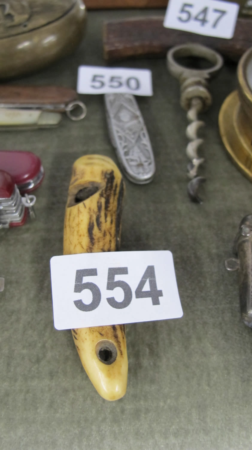 Lot 554: Deer horn hunting dog whistle