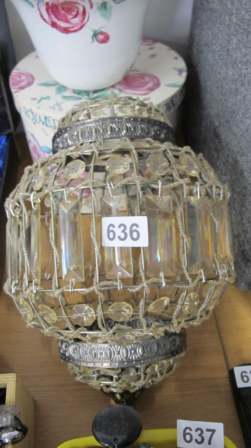 Lot 636: vintage glass ceiling light fitting