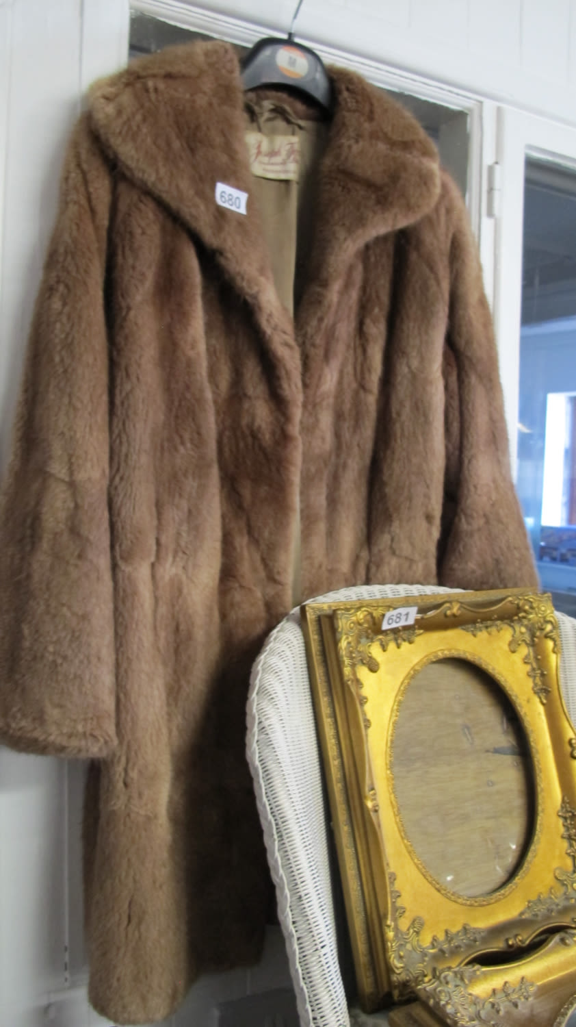 Lot 680: vintage quality full length musquash fur coat