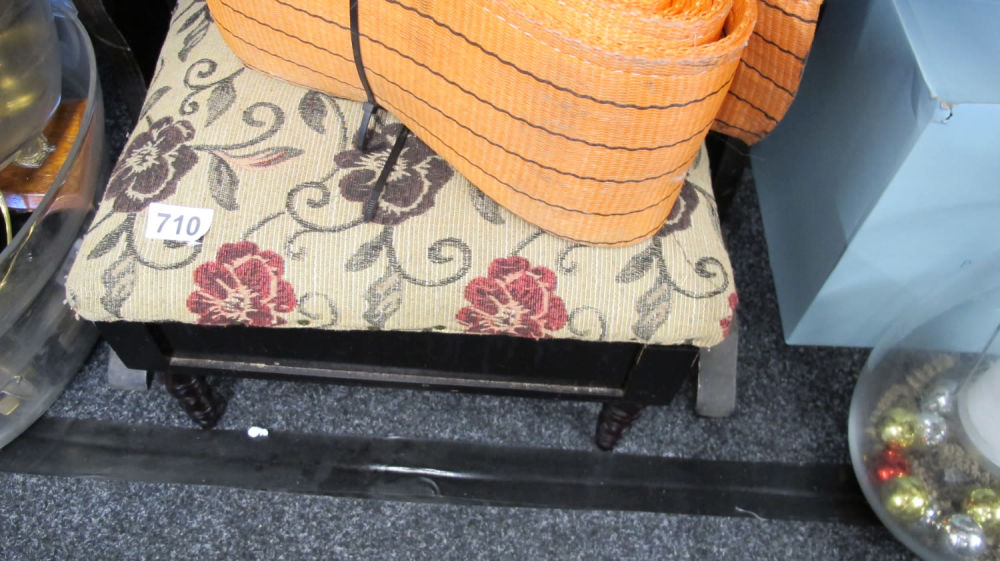 Lot 710: footstool seamstress box
