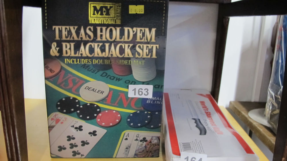 Lot 163: New Texas Hold'em and Blackjack set of card...