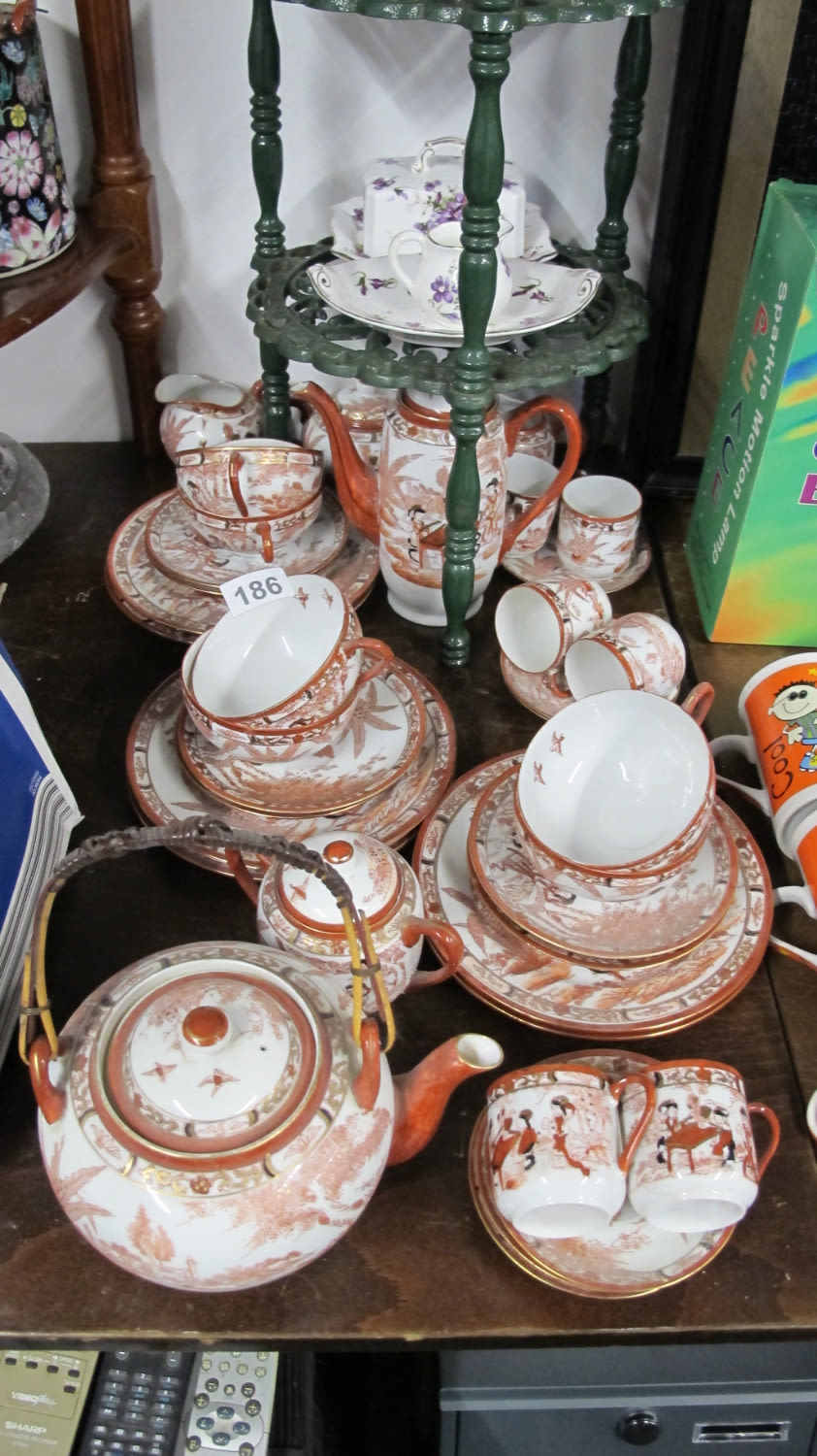 Lot 186: vintage Japanese geisha tea /coffee set with image...