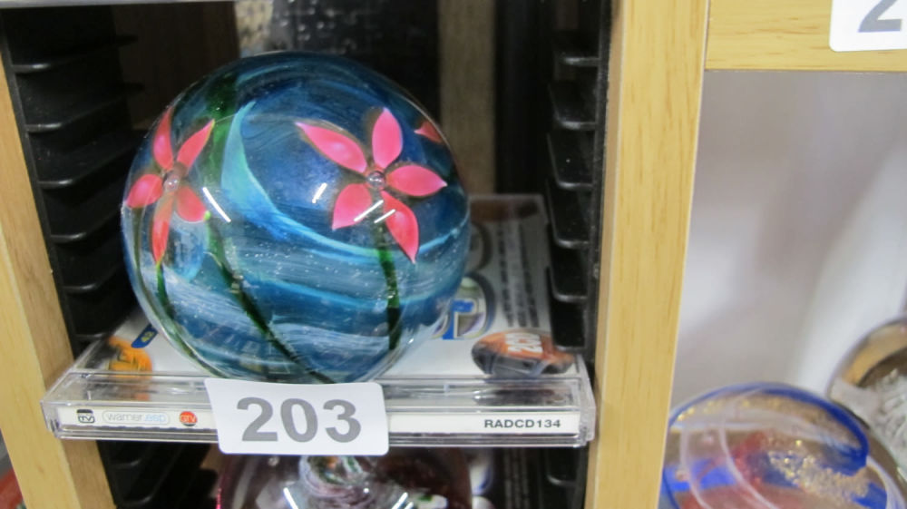 Lot 203: Caithness Windflower Ruby Paperweight