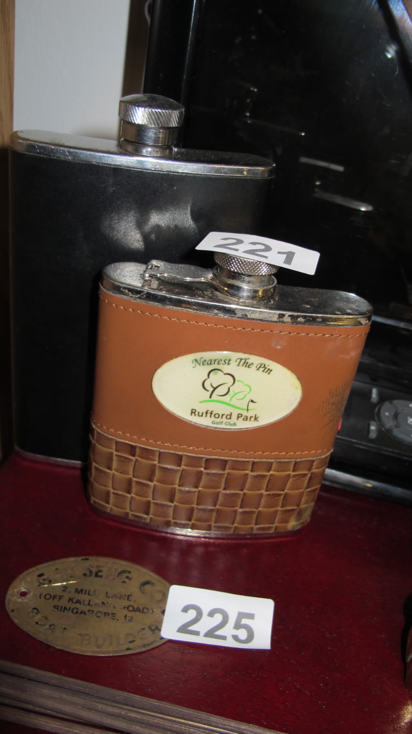 Lot 221: 2 hip flasks