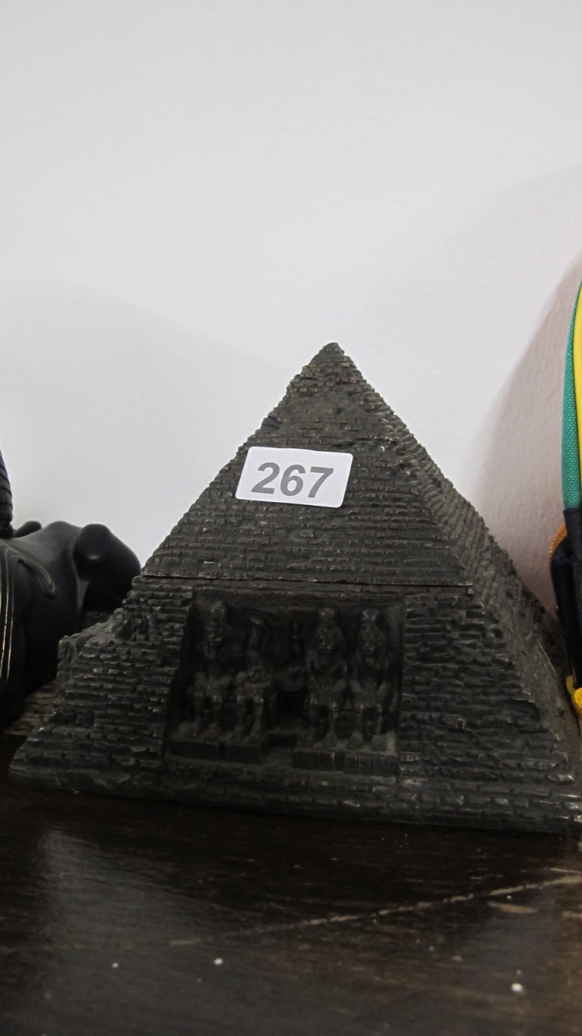 Lot 267: Lidded pyramid figure 