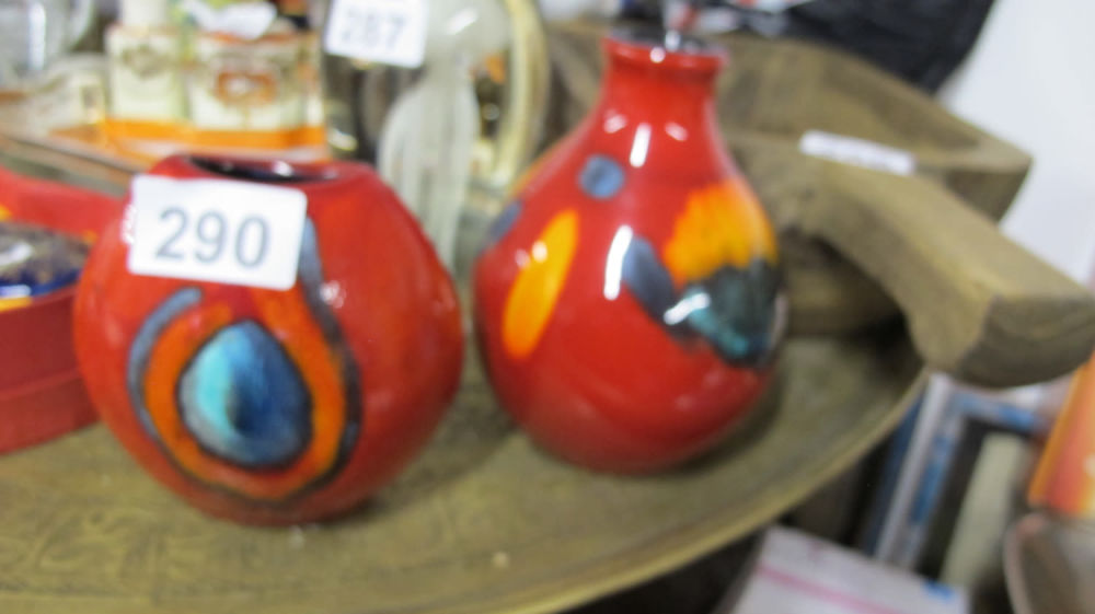 Lot 290: 2 Poole Delphis vases