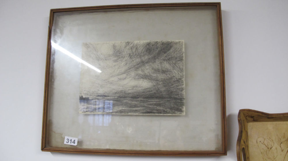 Lot 314: Framed and glazed original pencil sketch