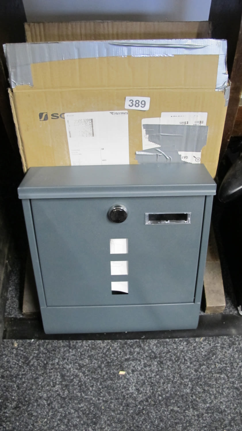 Lot 389: metal postbox