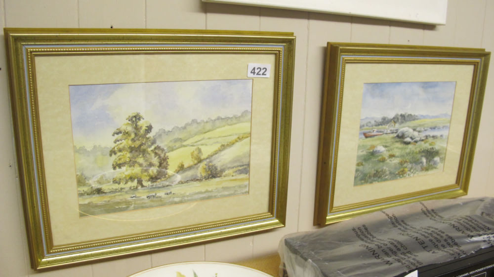 Lot 422: 2 framed and glazed pictures