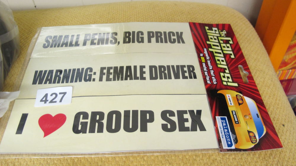 Lot 427: Entertaining car stickers