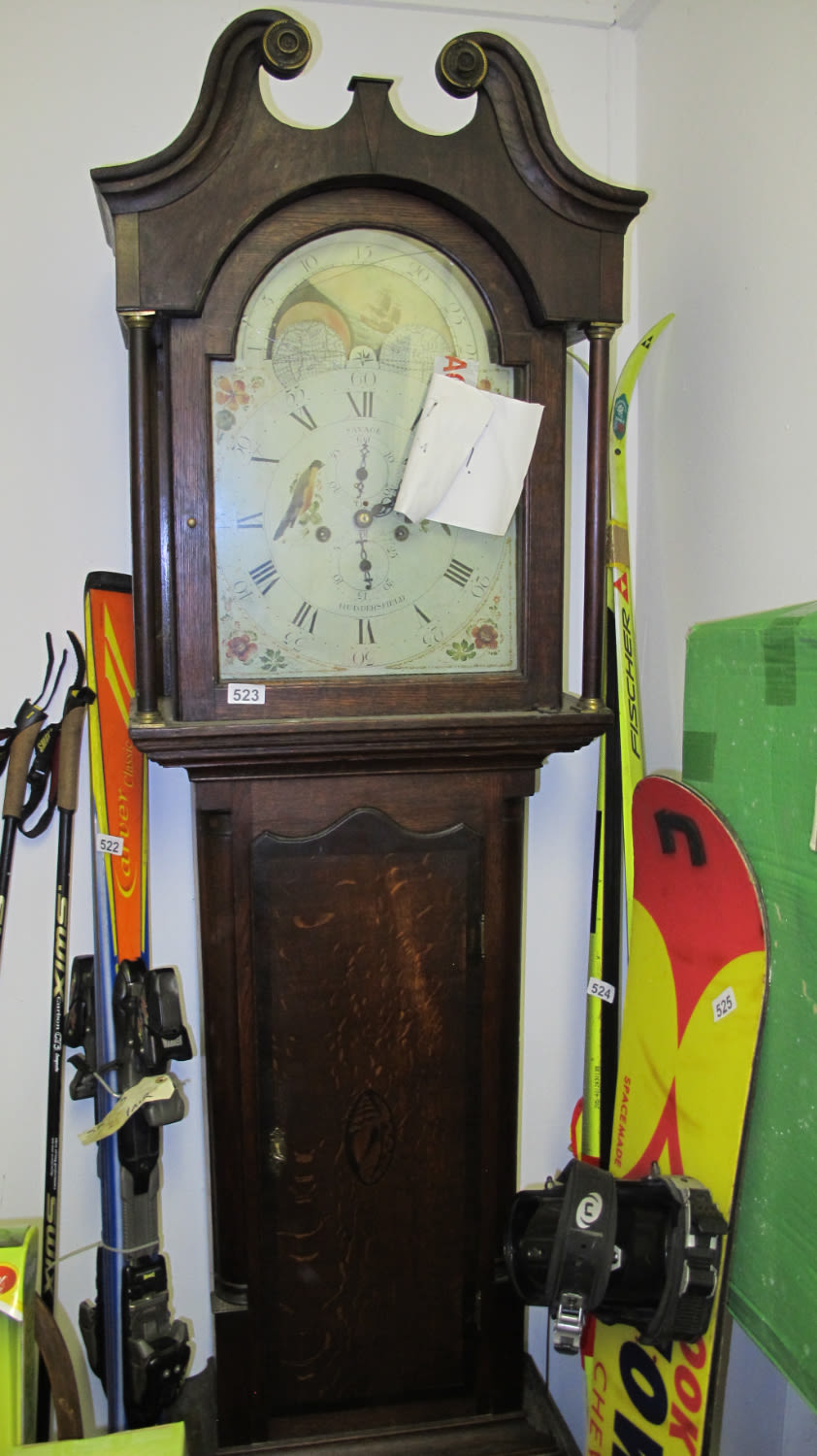 Lot 523: George Savage Huddersfield long case clock, circa 1810-20.