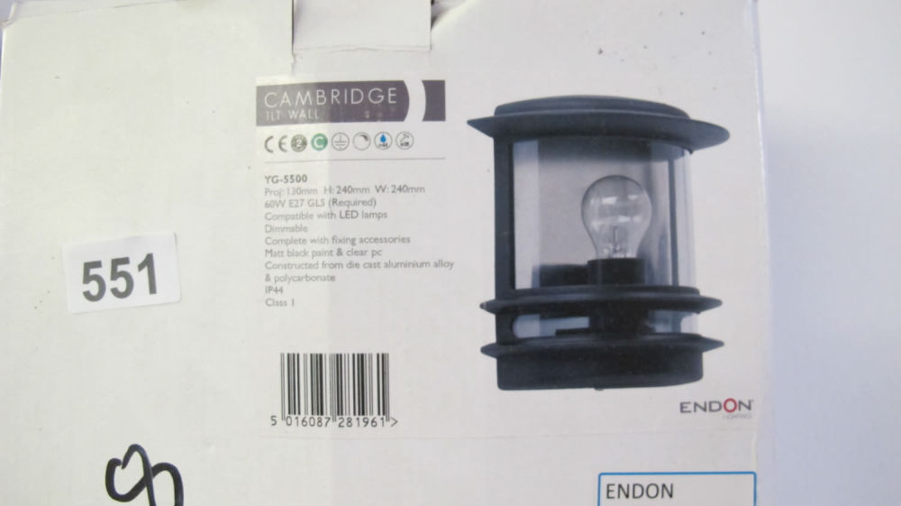 Lot 551: Cambridge wall light