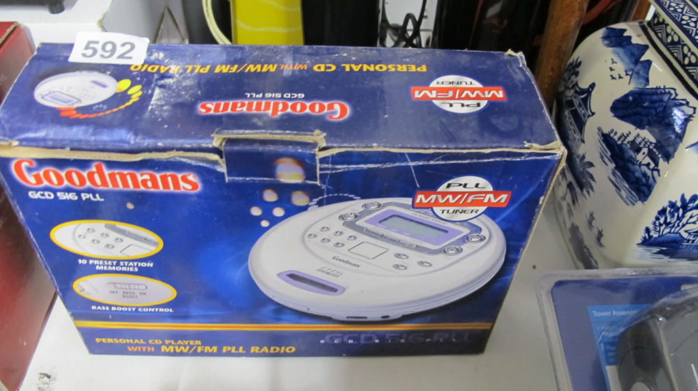 Lot 592: Goodmans portable CD radio player