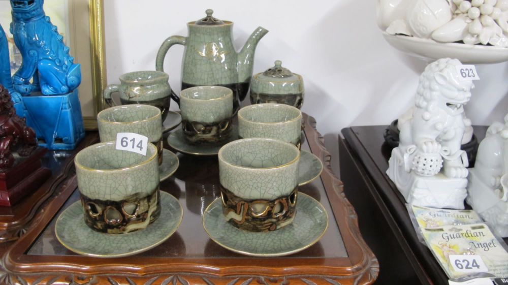 Lot 614: beautiful oriental coffee set