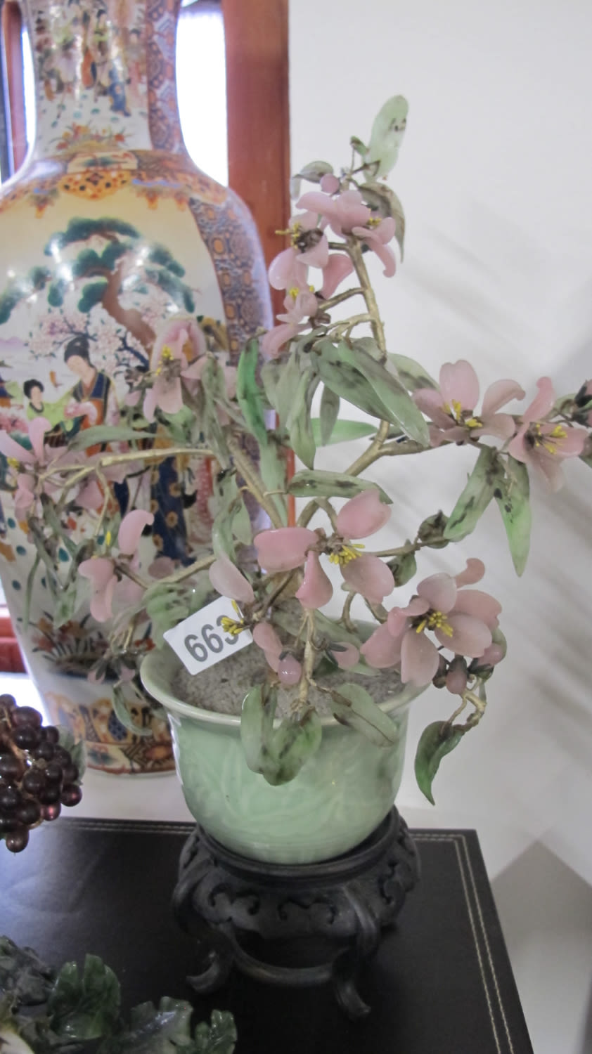 Lot 663: Japanese tree ornament on base