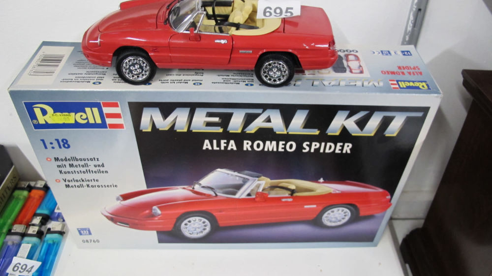 Lot 695: Alfa Romeo Spider Metal Kit car with box