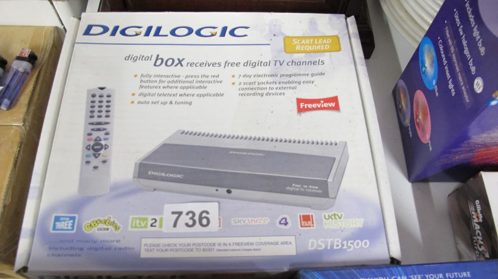 Lot 736: Avoid Sky bills. Boxed digilogic tv box