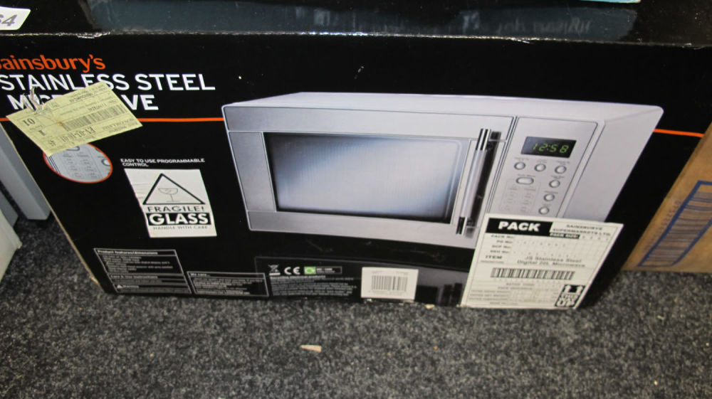 Lot 764: Sainsbury's stainless steel microwave