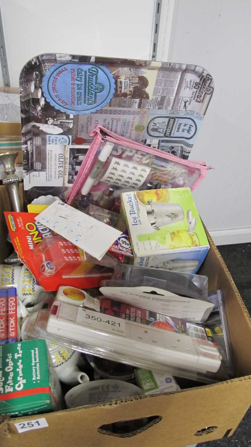 Lot 251: Box of misc new goods