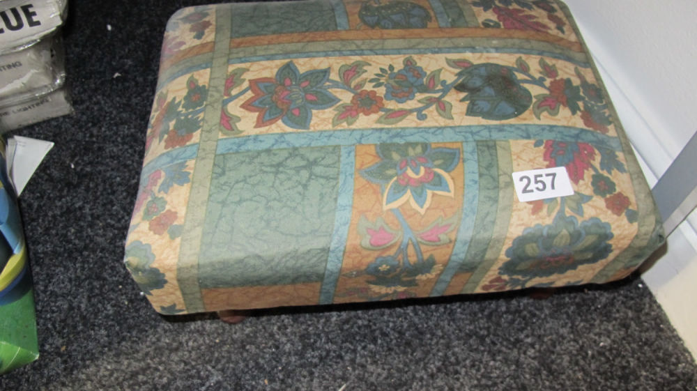 Lot 257: Upholstered foot stool